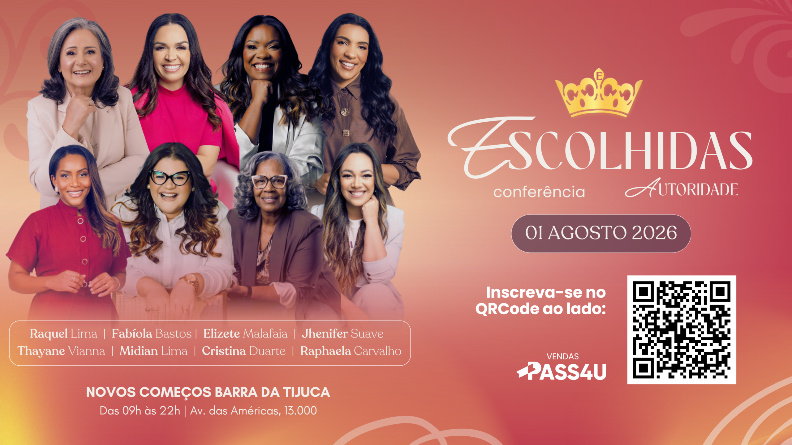 Conferência Escolhidas 2026, idealizada pela pastora Fabíola Bastos, celebra dez anos com edição especial na Barra da Tijuca (RJ)